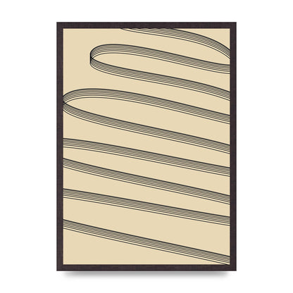 Abstract Line Ribbon Wall Art - A2 framed