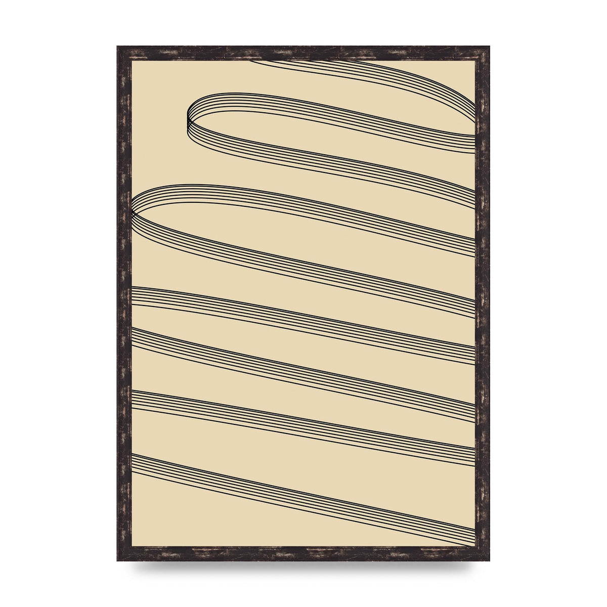Abstract Line Ribbon Wall Art - A2 framed