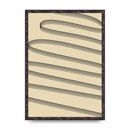 Abstract Line Ribbon Wall Art - A2 framed