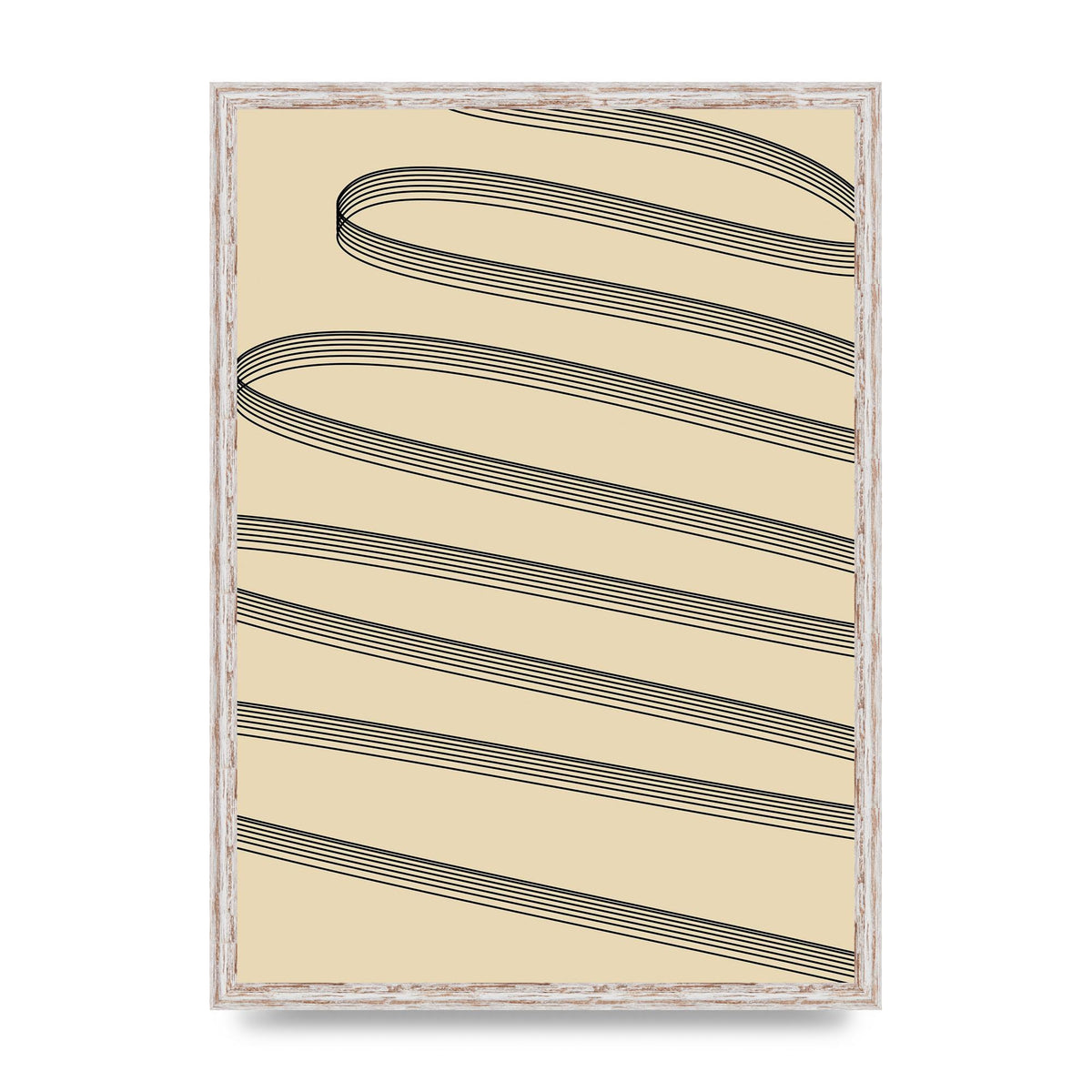 Abstract Line Ribbon Wall Art - A2 framed