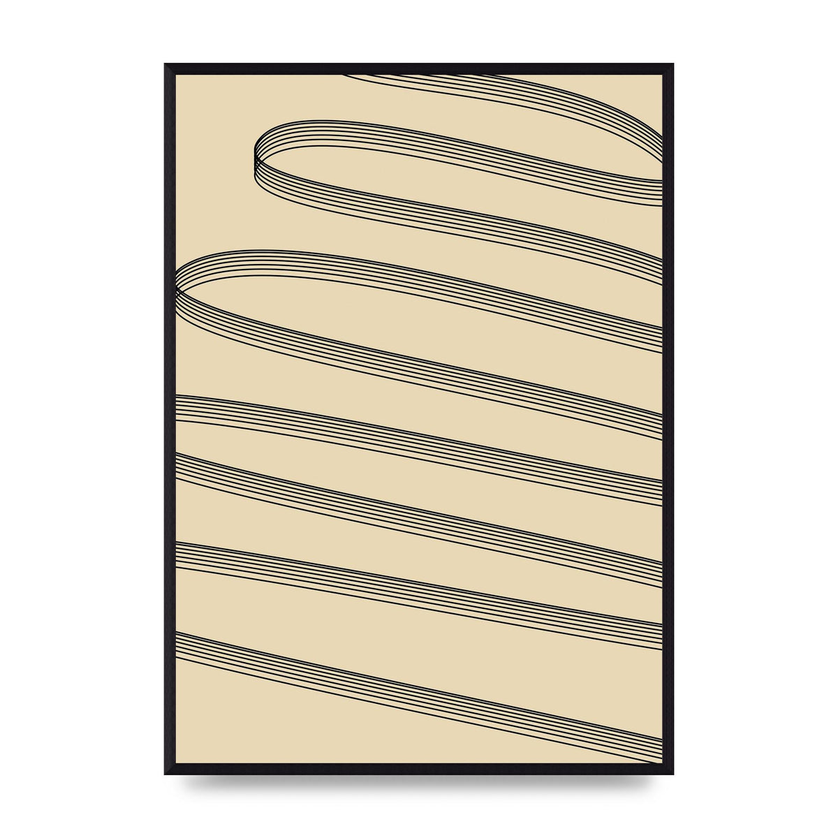 Abstract Line Ribbon Wall Art - A2 framed