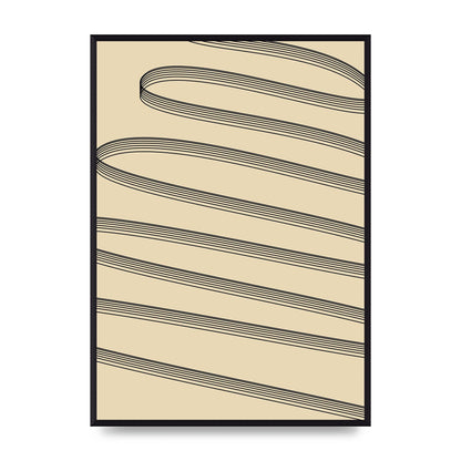 Abstract Line Ribbon Wall Art - A2 framed