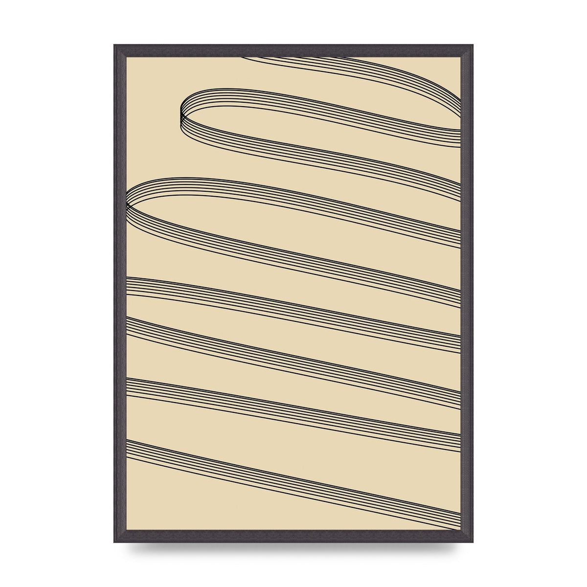Abstract Line Ribbon Wall Art - A2 framed