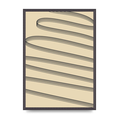 Abstract Line Ribbon Wall Art - A2 framed