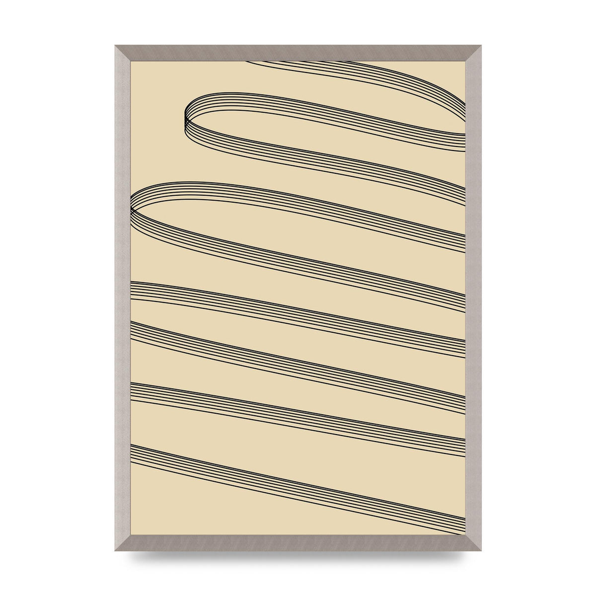 Abstract Line Ribbon Wall Art - A2 framed