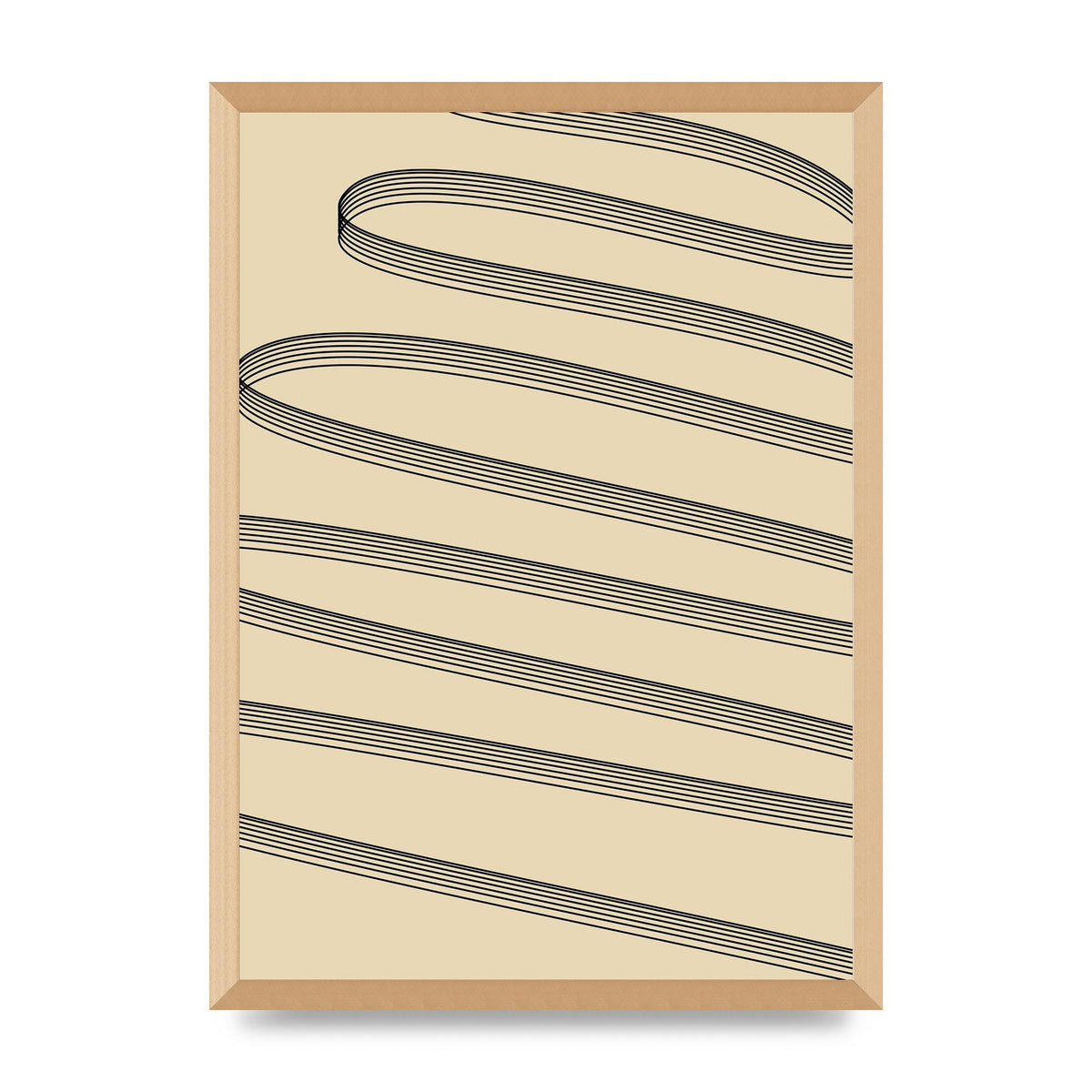 Abstract Line Ribbon Wall Art - A2 framed
