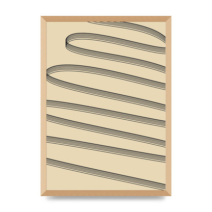 Abstract Line Ribbon Wall Art - A2 framed