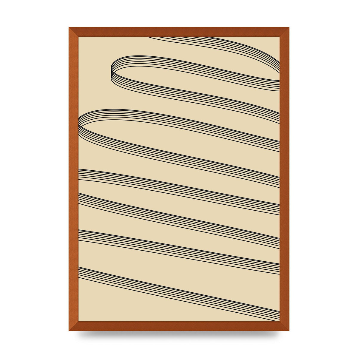 Abstract Line Ribbon Wall Art - A2 framed