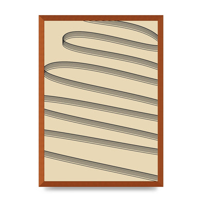 Abstract Line Ribbon Wall Art - A2 framed