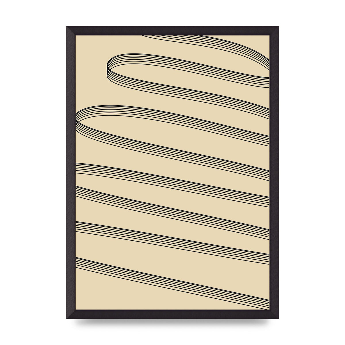 Abstract Line Ribbon Wall Art - A2 framed