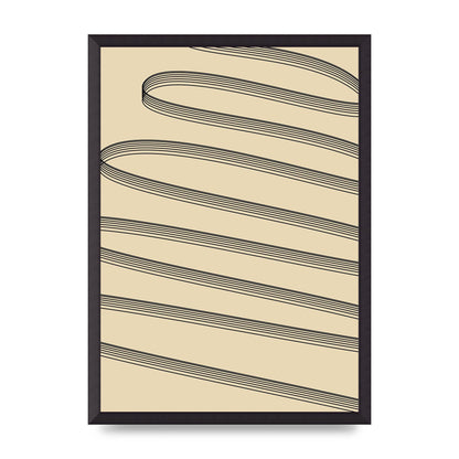 Abstract Line Ribbon Wall Art - A2 framed