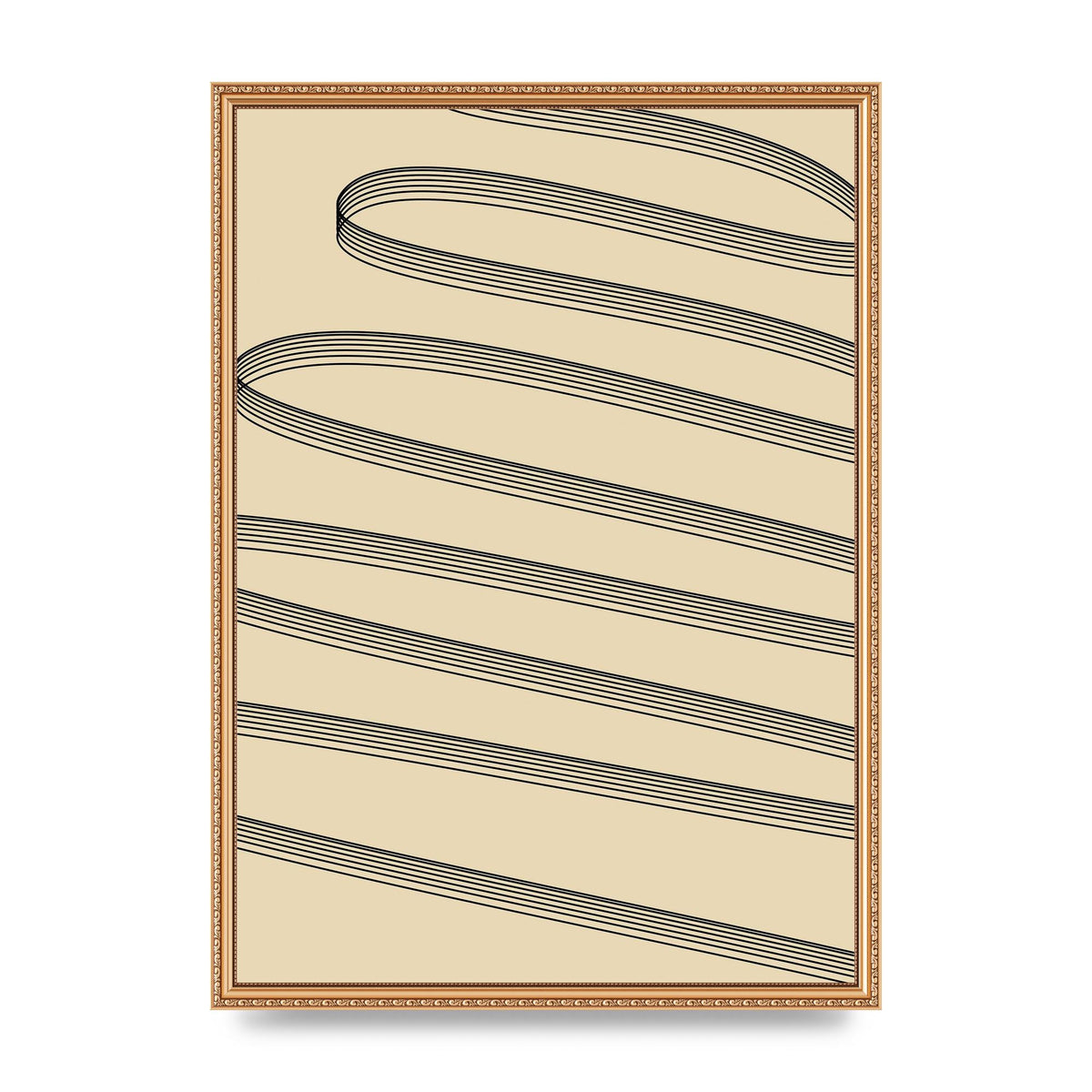 Abstract Line Ribbon Wall Art - A2 framed