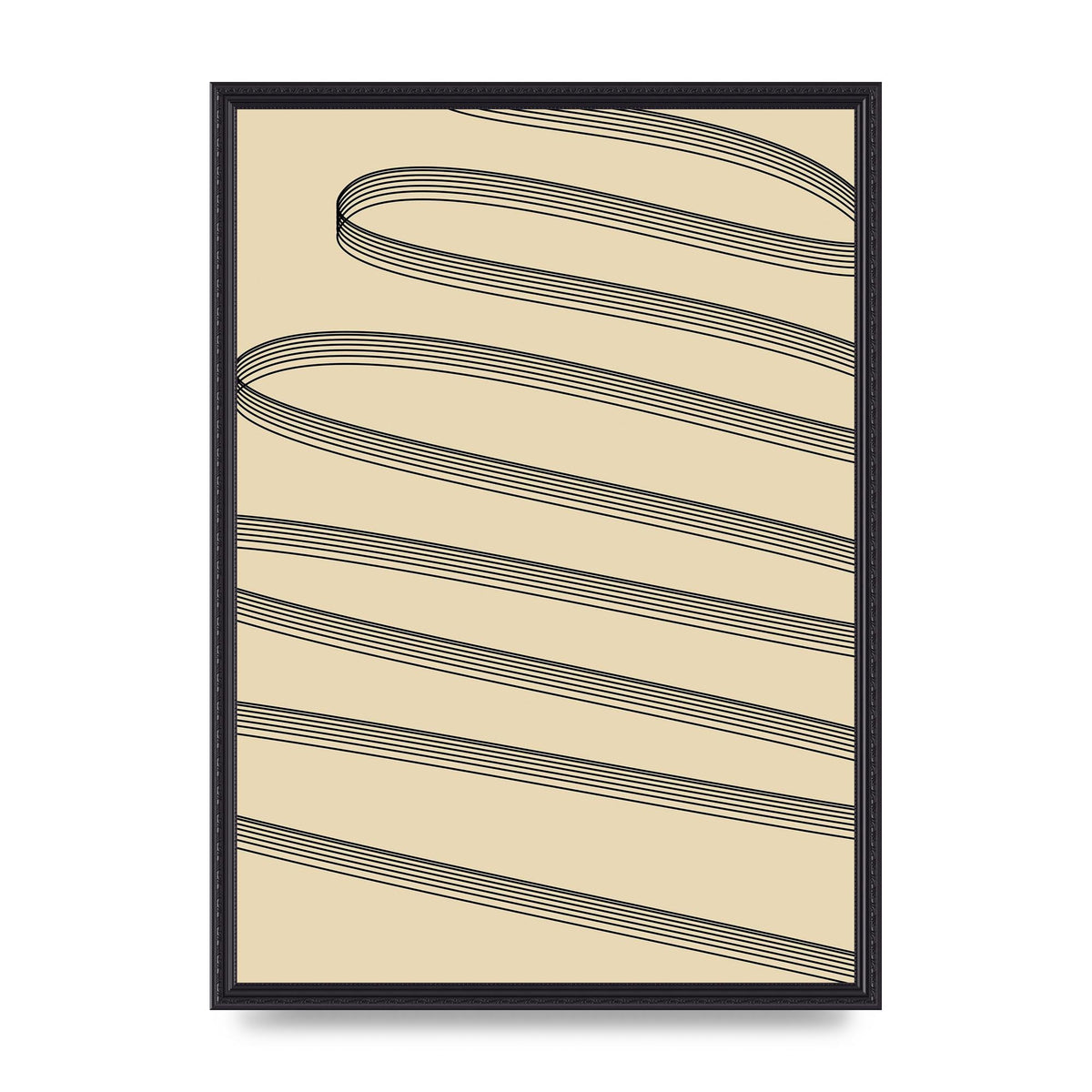 Abstract Line Ribbon Wall Art - A2 framed