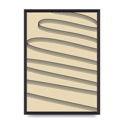 Abstract Line Ribbon Wall Art - A2 framed