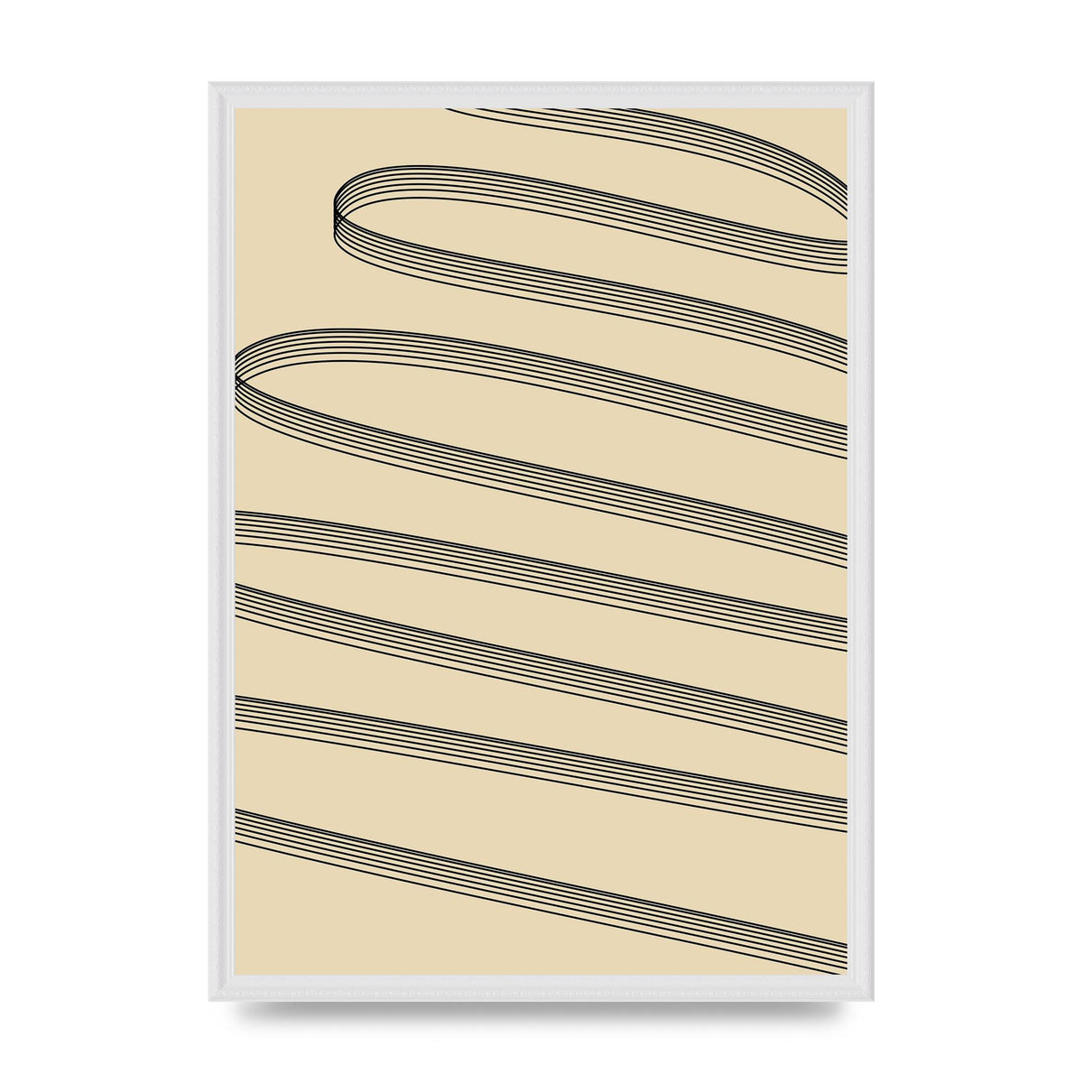 Abstract Line Ribbon Wall Art - A2 framed