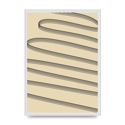 Abstract Line Ribbon Wall Art - A2 framed
