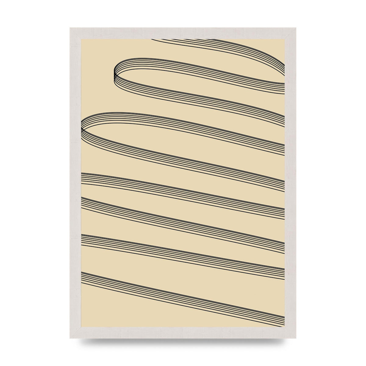 Abstract Line Ribbon Wall Art - A3 framed