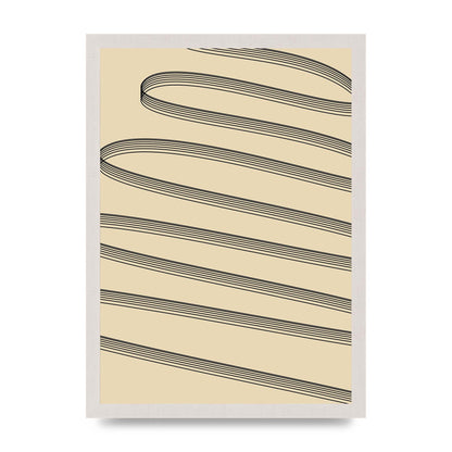 Abstract Line Ribbon Wall Art - A3 framed