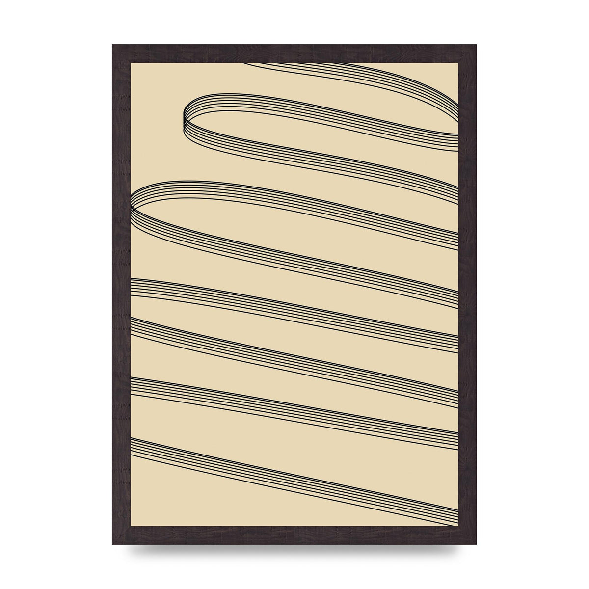 Abstract Line Ribbon Wall Art - A3 framed
