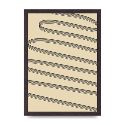 Abstract Line Ribbon Wall Art - A3 framed