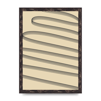 Abstract Line Ribbon Wall Art - A3 framed