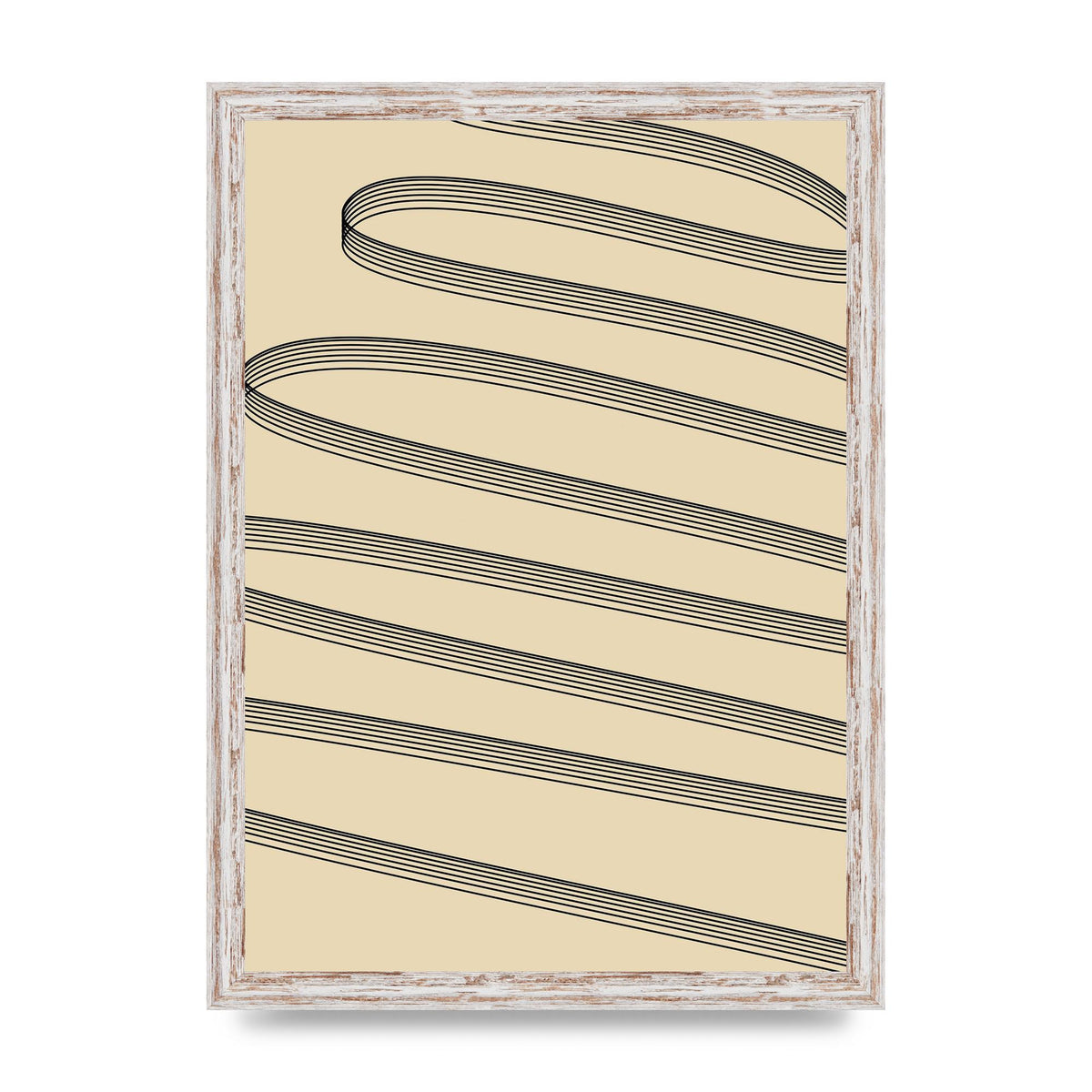 Abstract Line Ribbon Wall Art - A3 framed
