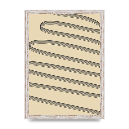 Abstract Line Ribbon Wall Art - A3 framed