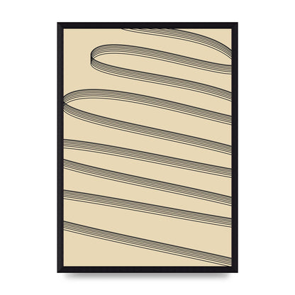 Abstract Line Ribbon Wall Art - A3 framed