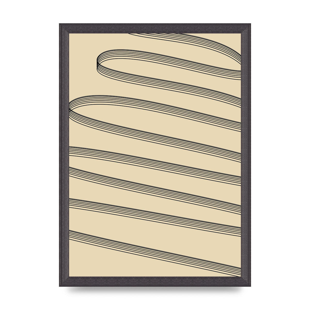 Abstract Line Ribbon Wall Art - A3 framed