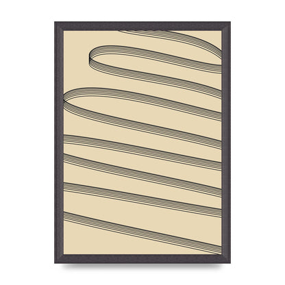 Abstract Line Ribbon Wall Art - A3 framed