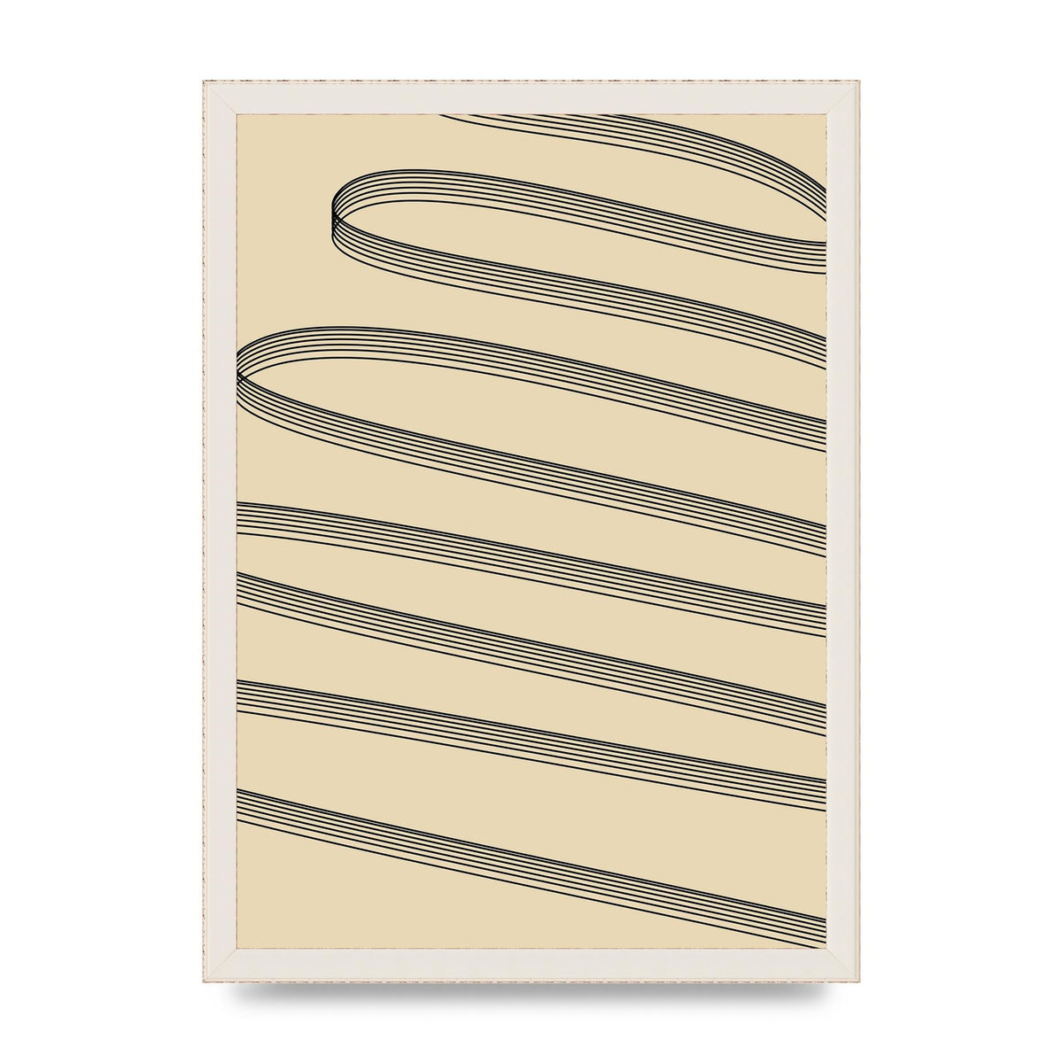 Abstract Line Ribbon Wall Art - A3 framed