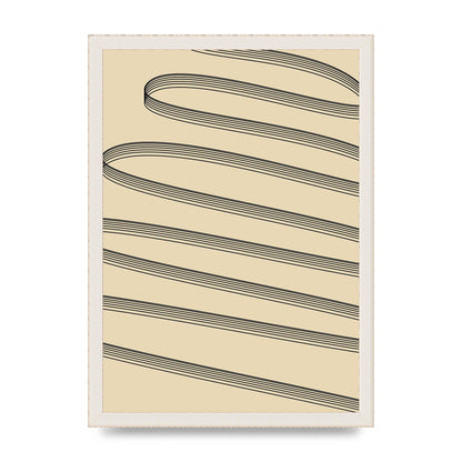 Abstract Line Ribbon Wall Art - A3 framed
