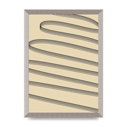 Abstract Line Ribbon Wall Art - A3 framed