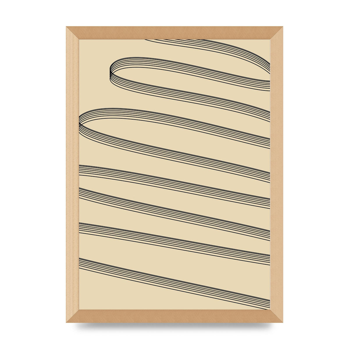Abstract Line Ribbon Wall Art - A3 framed