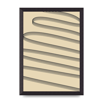 Abstract Line Ribbon Wall Art - A3 framed