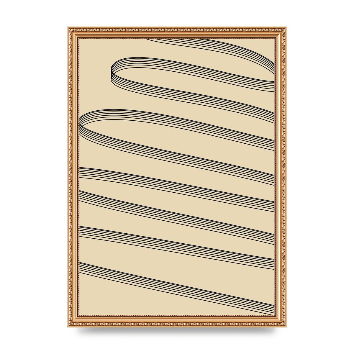 Abstract Line Ribbon Wall Art - A3 framed