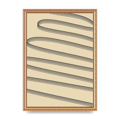 Abstract Line Ribbon Wall Art - A3 framed