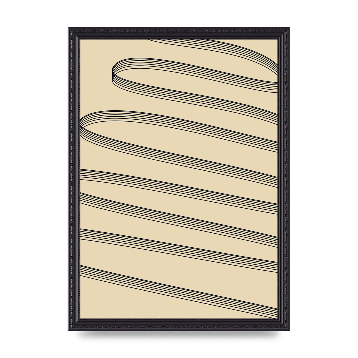 Abstract Line Ribbon Wall Art - A3 framed