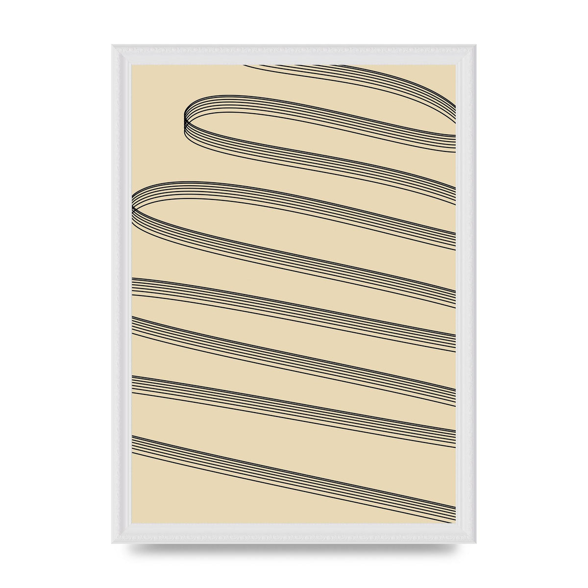 Abstract Line Ribbon Wall Art - A3 framed