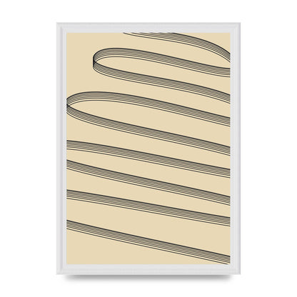 Abstract Line Ribbon Wall Art - A3 framed