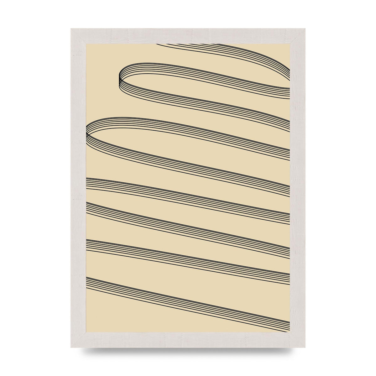 Abstract Line Ribbon Wall Art - A4 framed