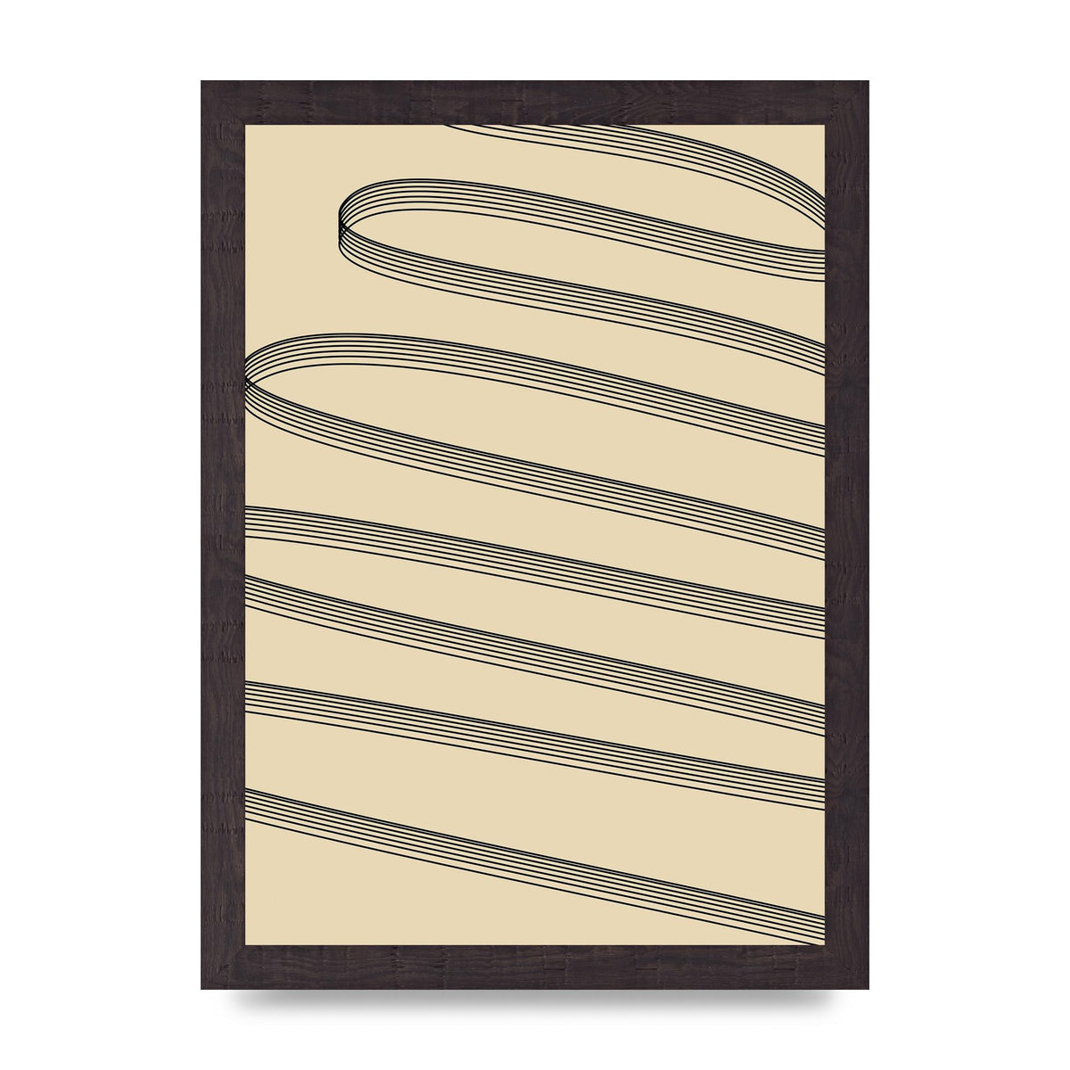 Abstract Line Ribbon Wall Art - A4 framed