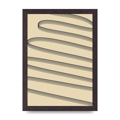 Abstract Line Ribbon Wall Art - A4 framed
