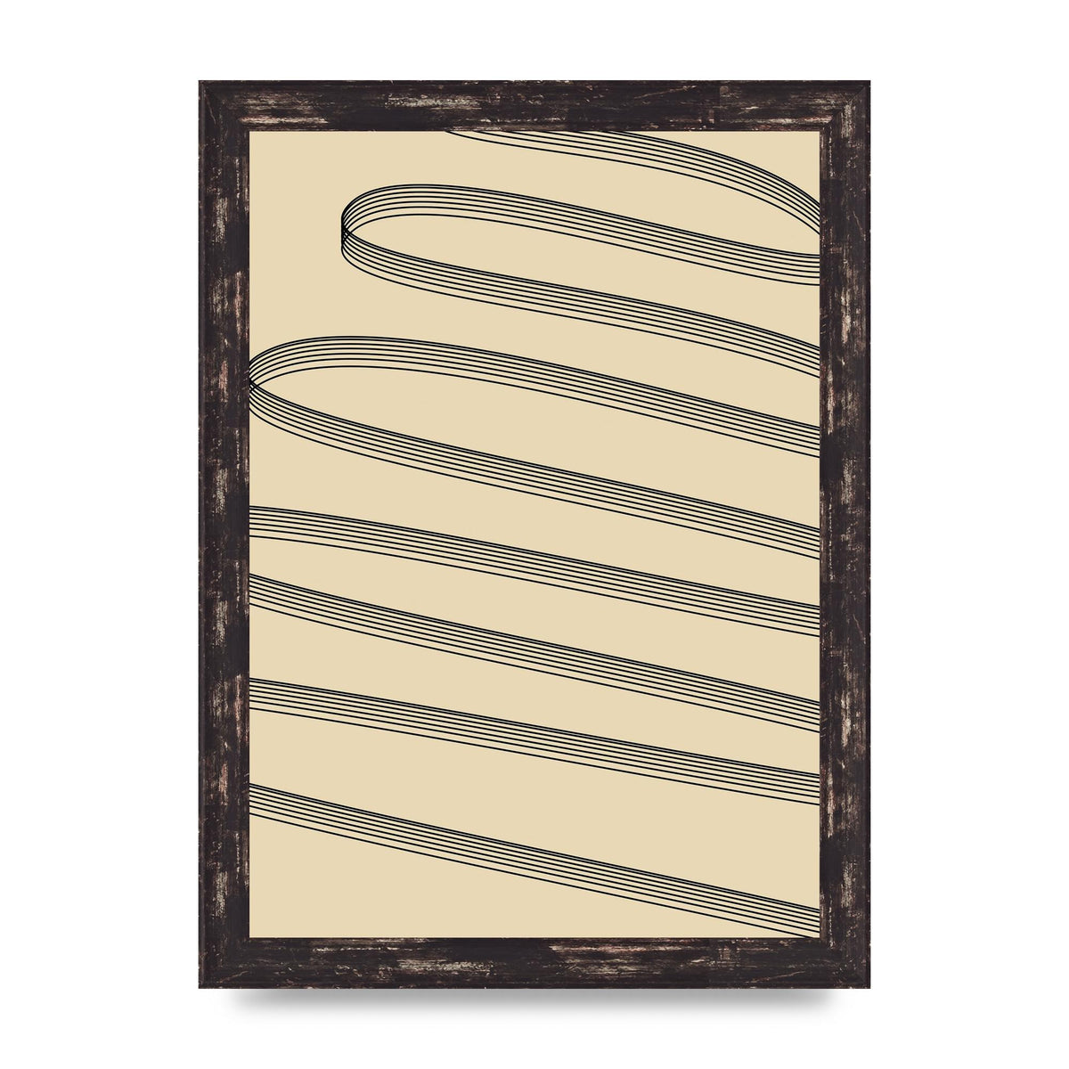 Abstract Line Ribbon Wall Art - A4 framed