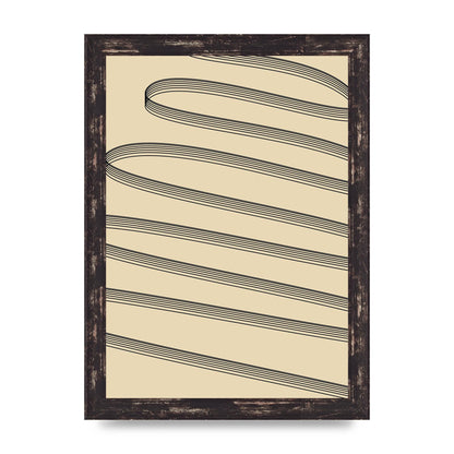 Abstract Line Ribbon Wall Art - A4 framed
