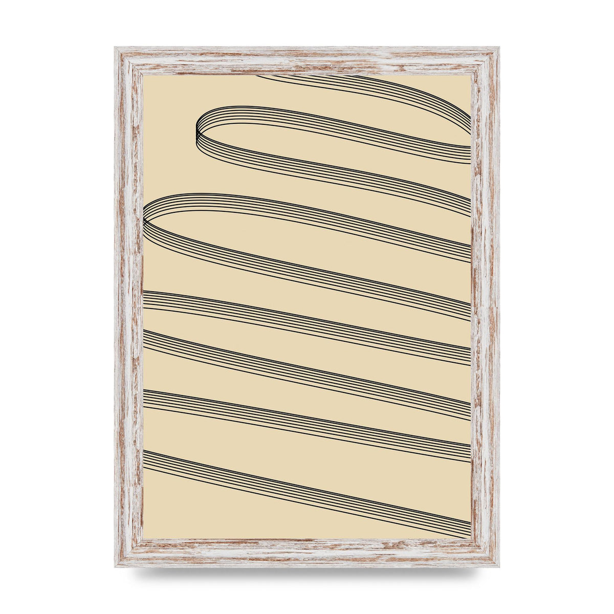 Abstract Line Ribbon Wall Art - A4 framed