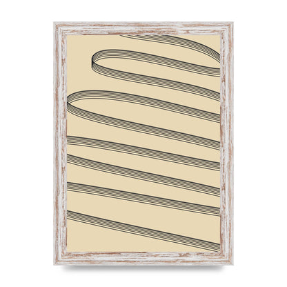 Abstract Line Ribbon Wall Art - A4 framed