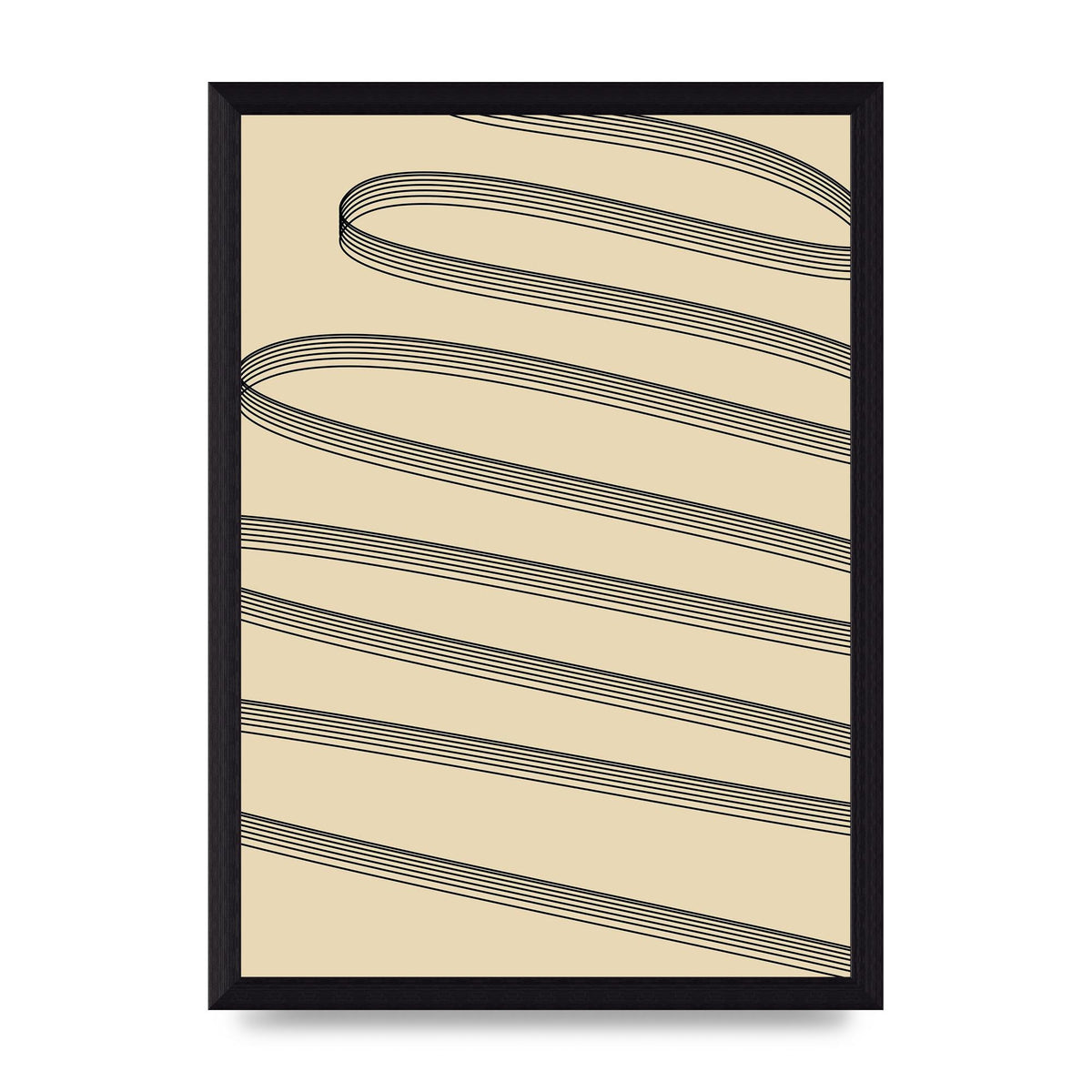 Abstract Line Ribbon Wall Art - A4 framed