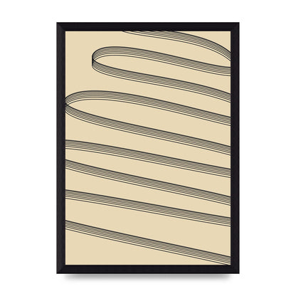 Abstract Line Ribbon Wall Art - A4 framed