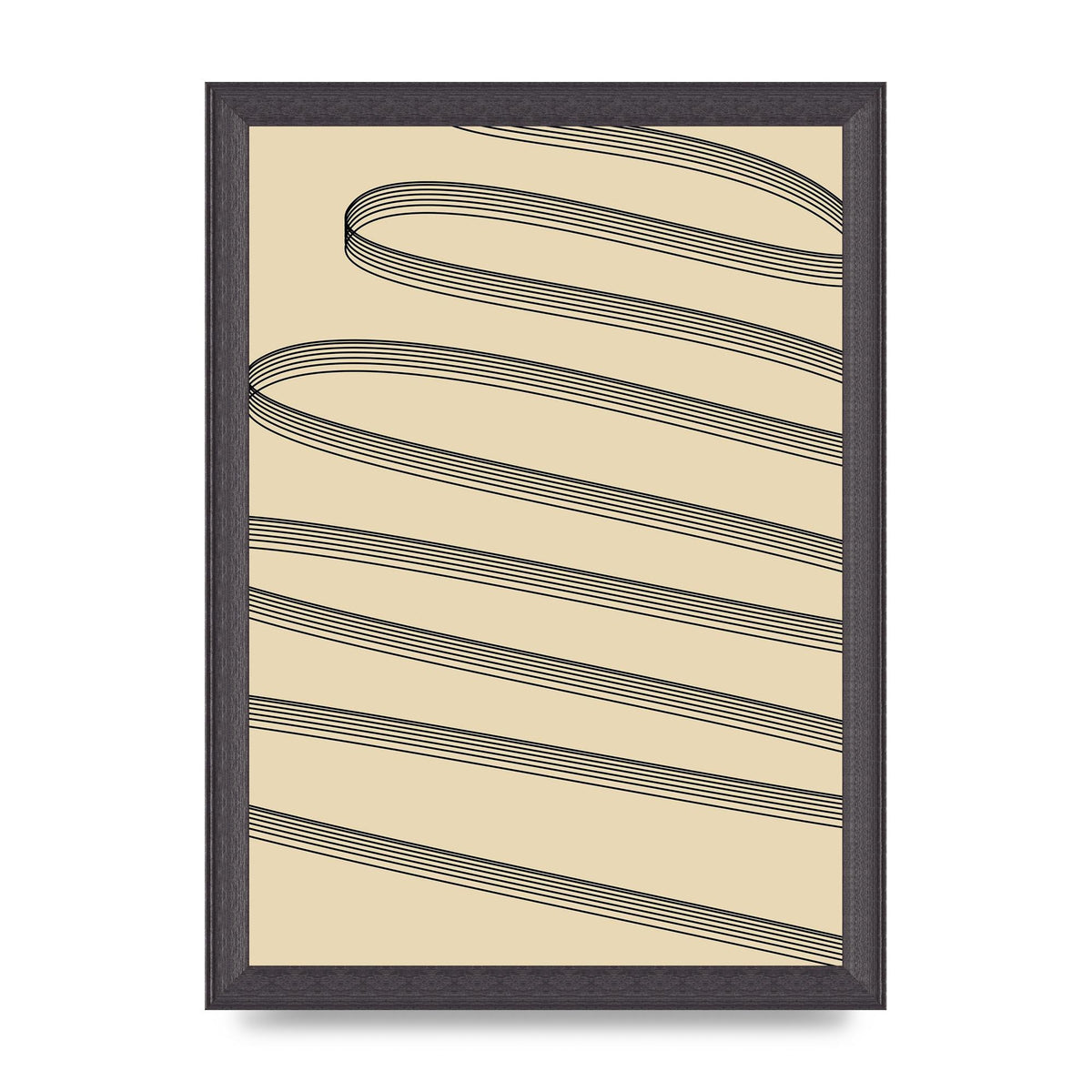 Abstract Line Ribbon Wall Art - A4 framed